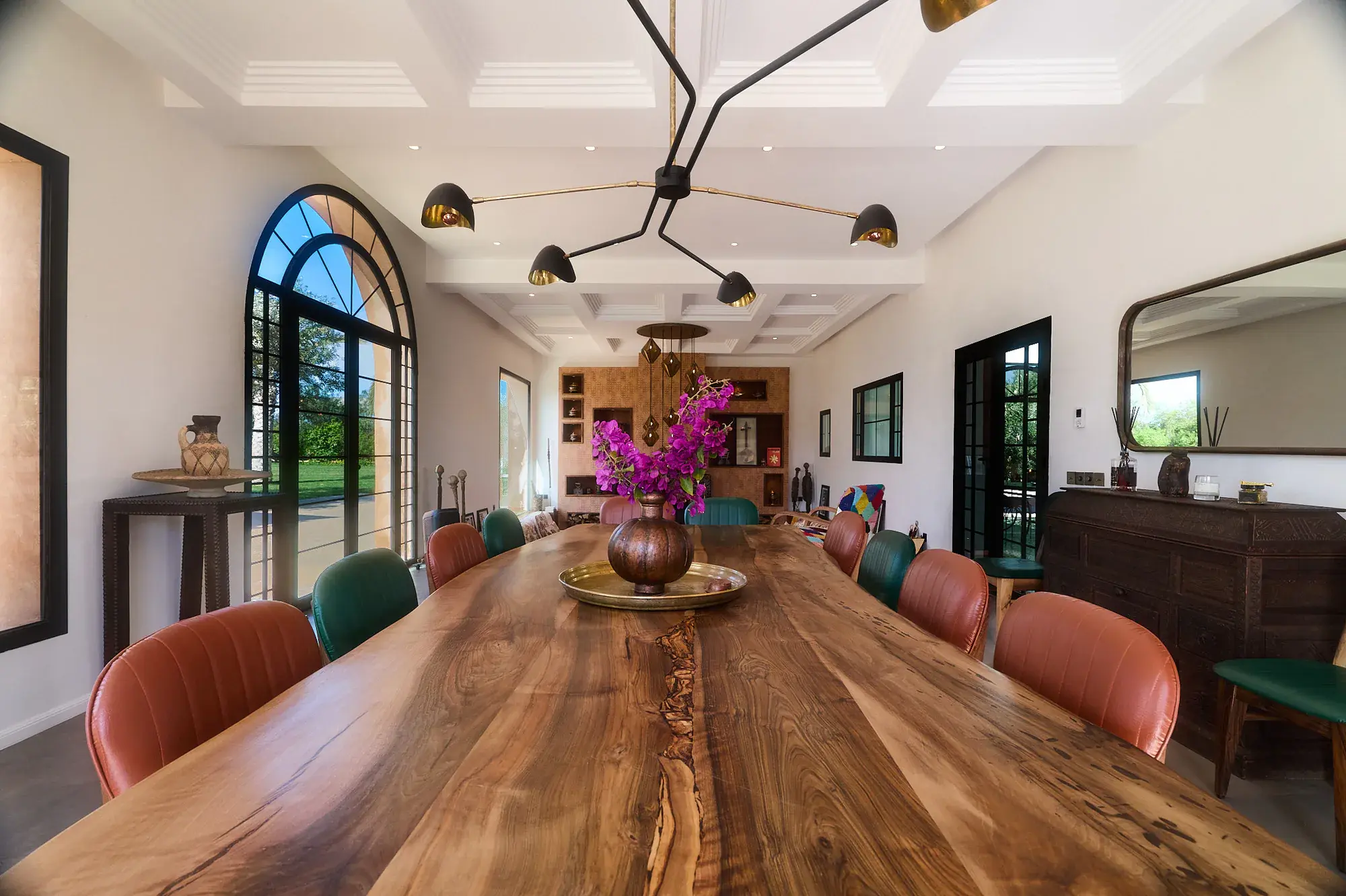 Dining table set in the riad at Villa Yemna for a private stay